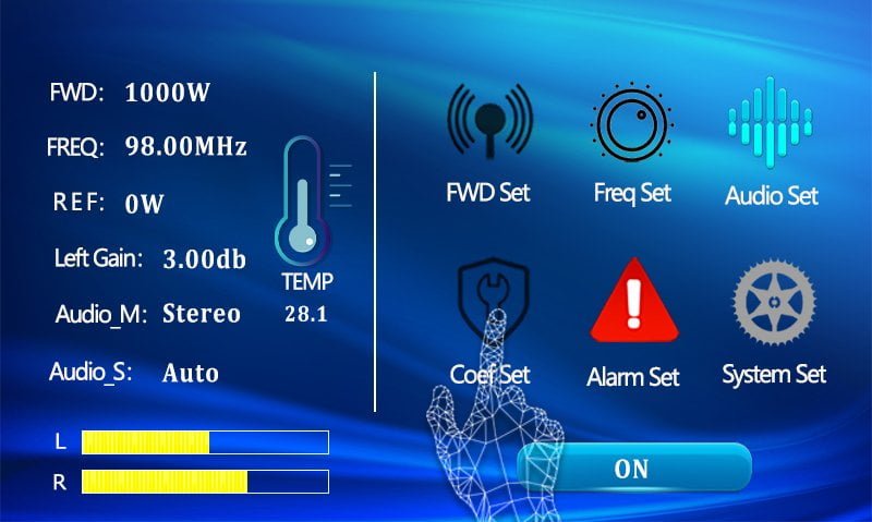FM transmitter incorrect power output setting