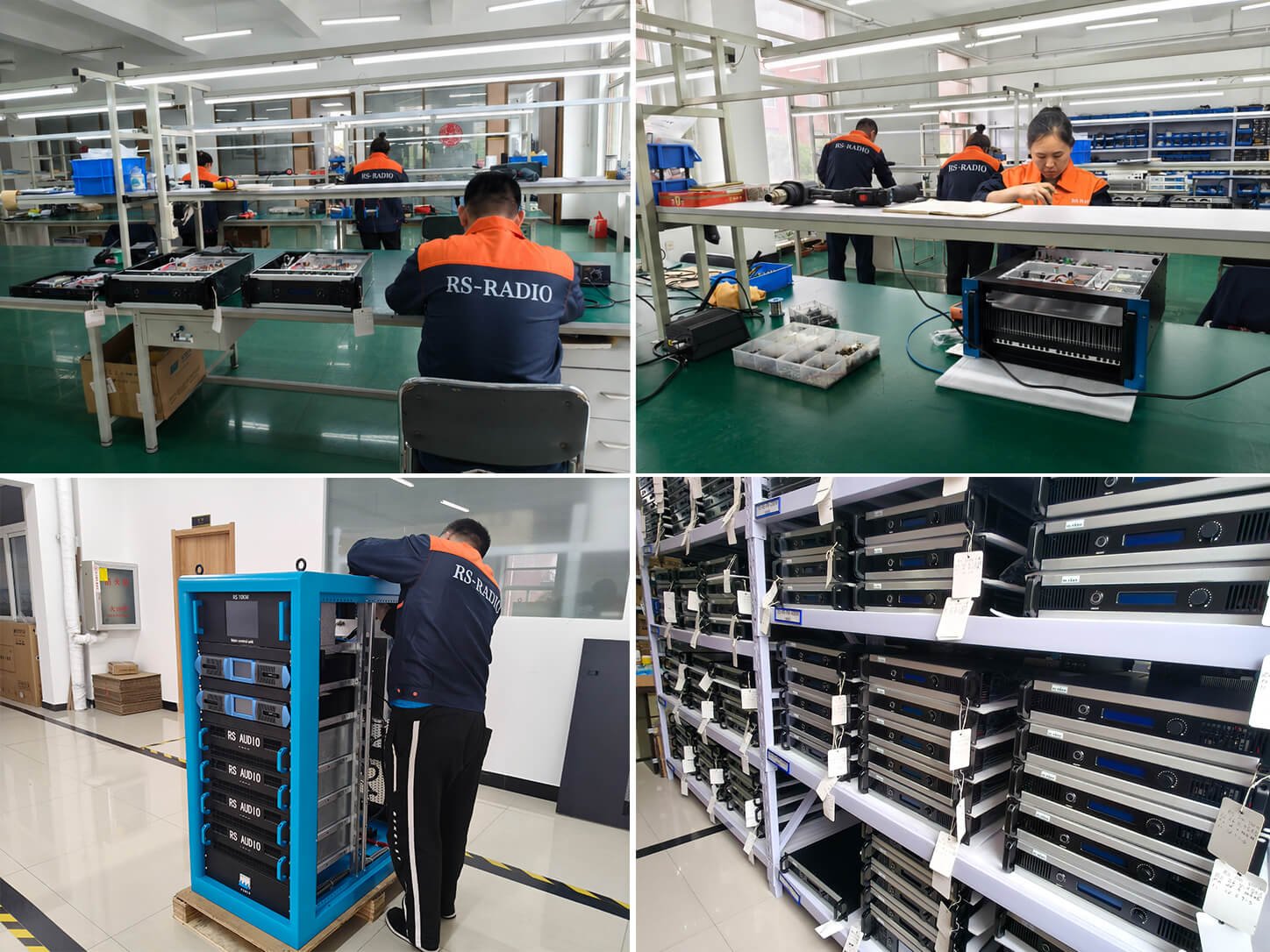 RS Radio manufacturing facility and R&D team