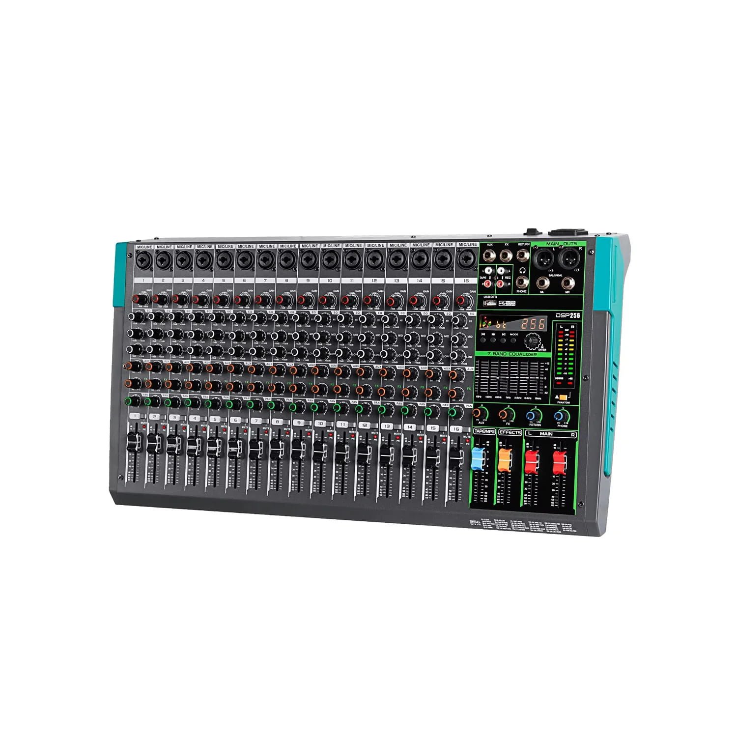 16-channel audio mixing console for radio studios