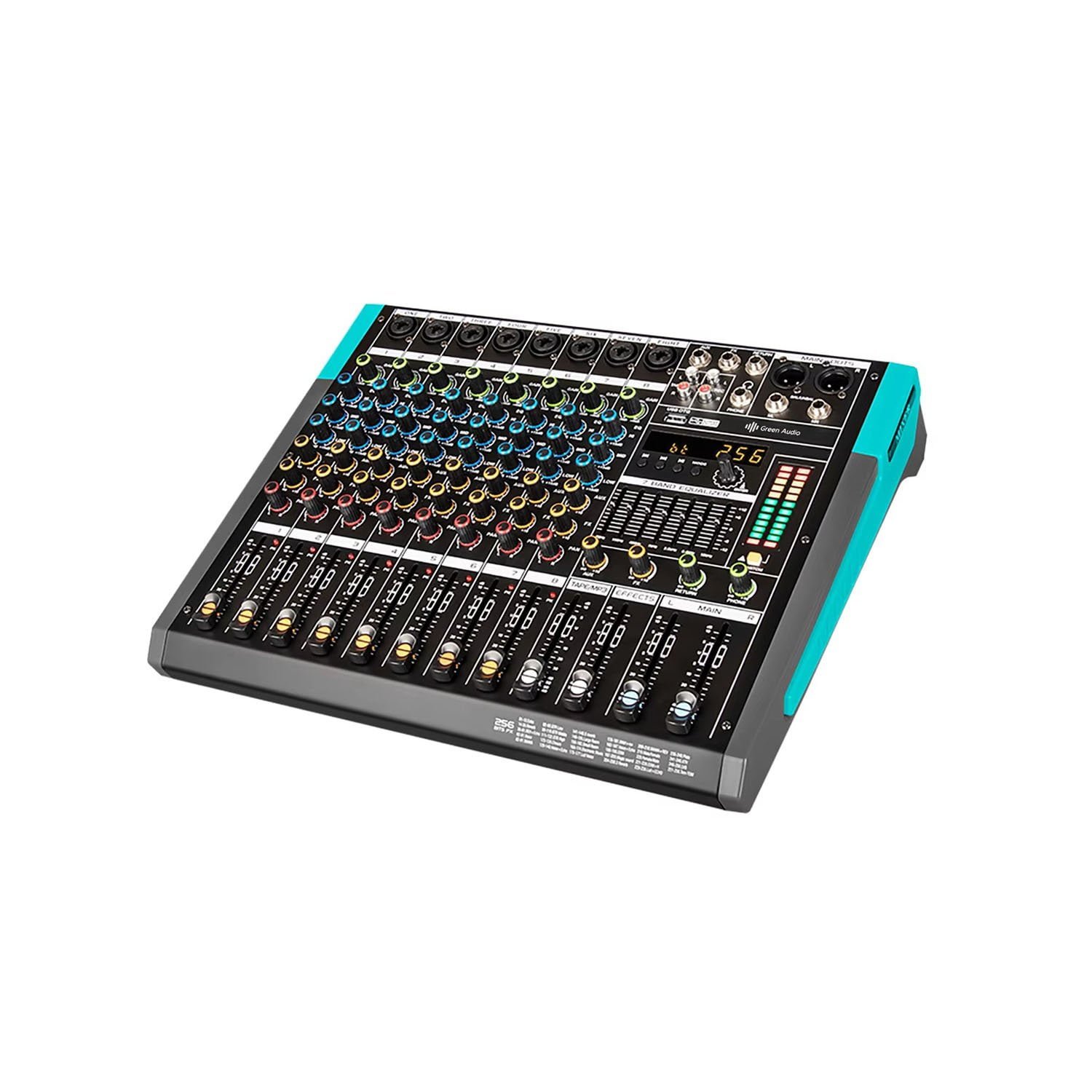 8-channel audio mixing console for live broadcast